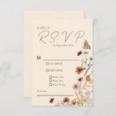 ボホワイルドフラワー結婚ズ 出欠カード (正面/裏面)