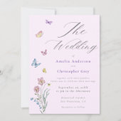 ボホワイルドフラワー結婚チョウ 招待状 (正面)