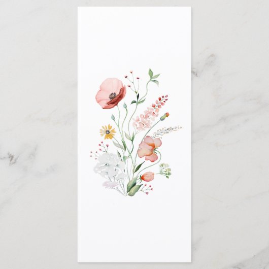 ボホワイルドフラワー結婚メドウのメニューカード メニュー (裏面)