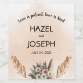 ボホワイルドフラワー結婚ロマンスのワインラベル ワインラベル (シングルラベル)