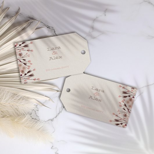 ボホワイルドフラワー結婚式の引き出物ラベル ギフトタグ