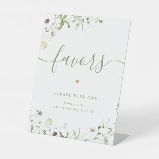 ボホワイルドフラワー結婚式の引き出物1枚お願い 台座サイン (正面)