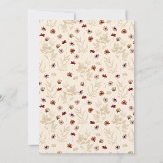 ボホワイルドフラワー結婚式招待状 招待状 (裏面)