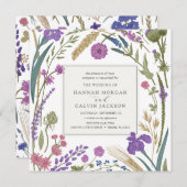 ボホワイルドフラワー結婚式招待状 招待状 (正面/裏面)