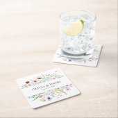 ボホワイルドフラワー結婚牧草地 スクエアペーパーコースター (インサイチュ)