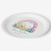 ボホワイルドフラワー虹の赤ちゃんシャワー ペーパープレート (アングル)