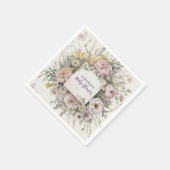 ボホワイルドフラワー蝶の赤ちゃんシャワー スタンダードカクテルナプキン (角)