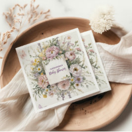 ボホワイルドフラワー蝶の赤ちゃんシャワー スタンダードカクテルナプキン