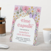 ボホワイルドフラワー誕生日タイムカプセル 台座サイン (インサイチュ)