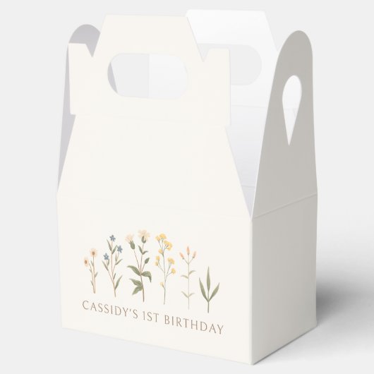 ボホワイルドフラワー誕生日パーティー フェイバーボックス (オープン)