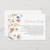 ボホワイルドフラワー赤ちゃんシャワー本ベビー エンクロージャーカード (正面/裏面)