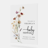 ボホワイルドフラワー赤ちゃんシャワー アクリルサイン (傾斜)