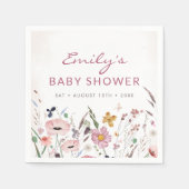 ボホワイルドフラワー赤ちゃんシャワー スタンダードカクテルナプキン (正面)
