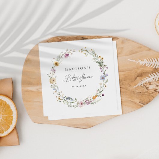 ボホワイルドフラワー赤ちゃんシャワー スタンダードランチョンナプキン