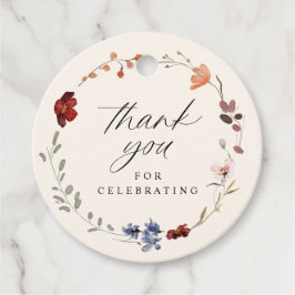 ボホワイルドフラワー赤ちゃんシャワー フェイバータグ