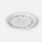 ボホワイルドフラワー赤ちゃんシャワー ペーパープレート (アングル)