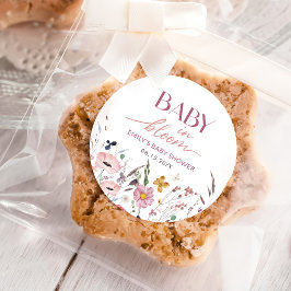 ボホワイルドフラワー赤ちゃんシャワー ラウンドシール