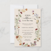 ボホワイルドフラワー赤ちゃんシャワー 招待状 (正面)