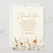 ボホワイルドフラワー野生の花フローラ赤ちゃんシャワー サンキューカード (正面)