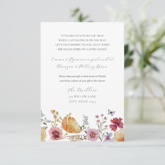 ボホワイルドフラワー長距離ギフトリクエスト エンクロージャーカード (スタンド正面)