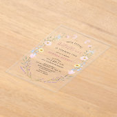 ボホワイルドフラワー1stバースデーガーデン アクリル招待状 (レイダウン)