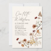 ボホワイルドフラワー1st誕生日 招待状 (正面)