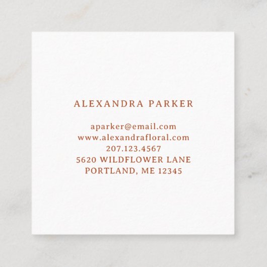 ボホワイルドフラワー スクエア名刺 (裏面)
