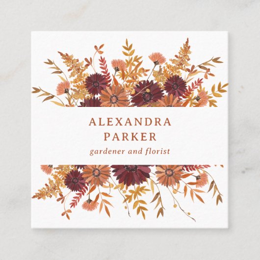 ボホワイルドフラワー スクエア名刺 (正面)