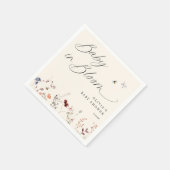 ボホワイルドフラワー&ビーベビーシャワーフローラ スタンダードカクテルナプキン (角)