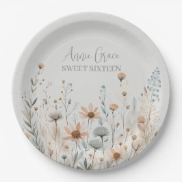 ボホワイルドフラワー ペーパープレート