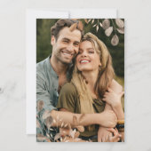 ボホワイルドフラワー |写真とニュートラル結婚 招待状 (裏面)