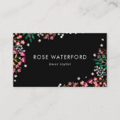 ボホワイルドフラワー – 黒 名刺 (正面)