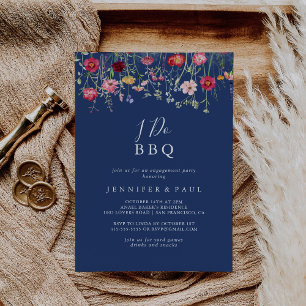 ボホワイルドフラワーI do BBQ婚約パーティ 招待状