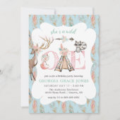 ボホワイルドワンガーリーバースデーパーティーの招待 招待状 (正面)