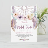 ボホワイルドワンドリームキャッチャー誕生日招待状 招待状 (スタンド正面)