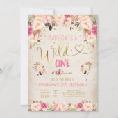 ボホワイルドワン誕生日招待状ウォーターカラーボホ 招待状 (正面)