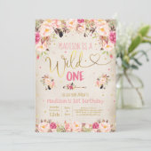ボホワイルドワン誕生日招待状ウォーターカラーボホ 招待状 (スタンド正面)