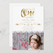 ボホワイルドワン |最初の誕生日パーティー 招待状 (正面/裏面)