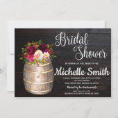 ボホワインバ素朴レルブルゴーニュレッドブライダルシャワー 招待状 (正面)