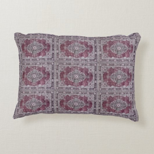 ボホワインプリントボヘミアンブルゴーニュ アクセントクッション (裏面)