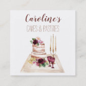 ボホワインベーキングベーカリーブティックカップケーキペストリー スクエア名刺 (正面)