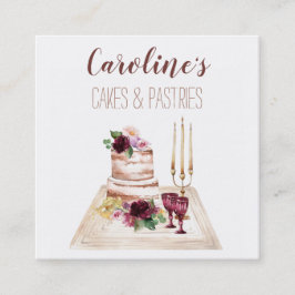 ボホワインベーキングベーカリーブティックカップケーキペストリー スクエア名刺