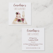 ボホワインベーキングベーカリーブティックカップケーキペストリー スクエア名刺 (正面/裏面)