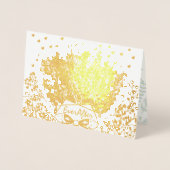 ボホワンイラブ結婚式招待状 箔カード (正面)