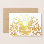 ボホワンイラブ結婚式招待状 箔カード (封筒付き正面)