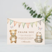 ボホワンハッピーキャンパー1st誕生日パーティー サンキューカード (スタンド正面)