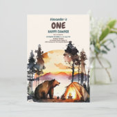 ボホワンハッピーキャンパー1st誕生日パーティー 招待状 (スタンド正面)