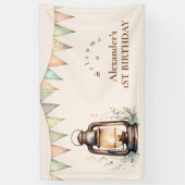 ボホワンハッピーキャンパー1st誕生日パーティー 横断幕 (縦)