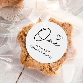 ボホワンモダンハートファースト誕生日 ラウンドシール