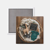 ボホヴィンテージおもしろい妊娠の発表 マグネット (正面/裏面)